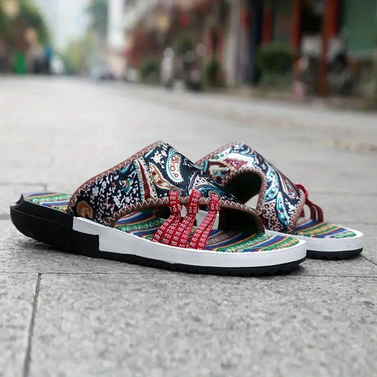 Unisex Plus Size Slip-On Sandals with Thick Cushioned Rubber Sole