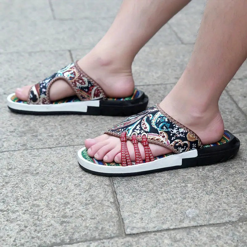 Unisex Plus Size Slip-On Sandals with Thick Cushioned Rubber Sole