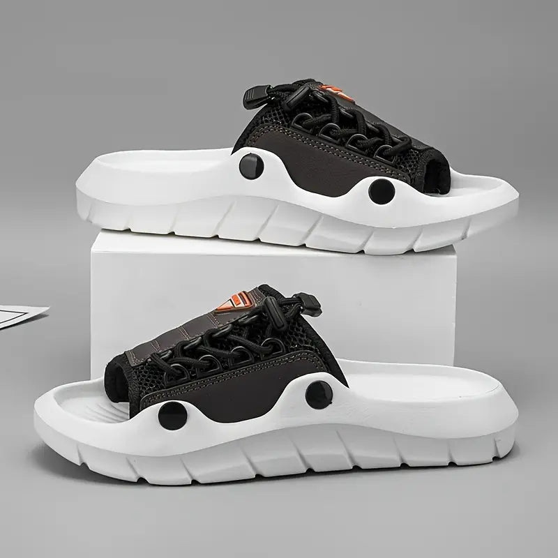 Men'S Breathable Mesh Slide Sandals - Comfortable Flat Open-Toe Slippers